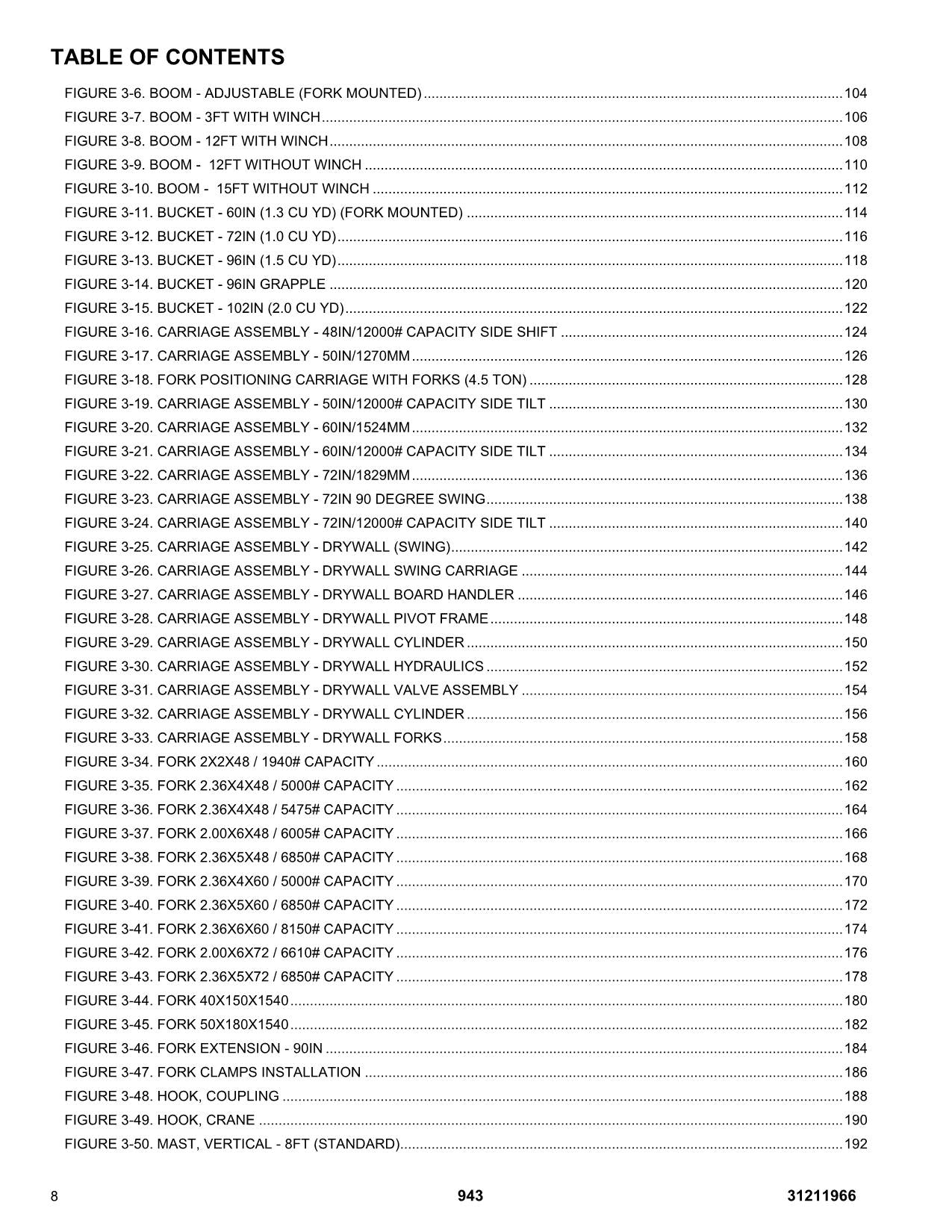 JLG  943 Telehandler  Parts Catalog Manual