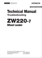 Hitachi ZW220-7 Wheel Loader Technical Manual Troubleshooting +Schematics