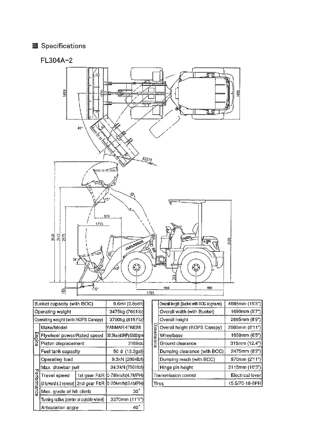 Hitachi FL302-2 FL303-2 FL304A-2 SUPP. EXPORT Wheel Loader Parts Catalog Manual