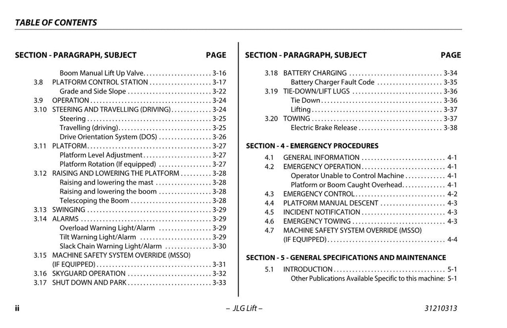 TOUCAN 12E 12E Plus 32E Vertical Lift Maintenance Operators Manual 31210313