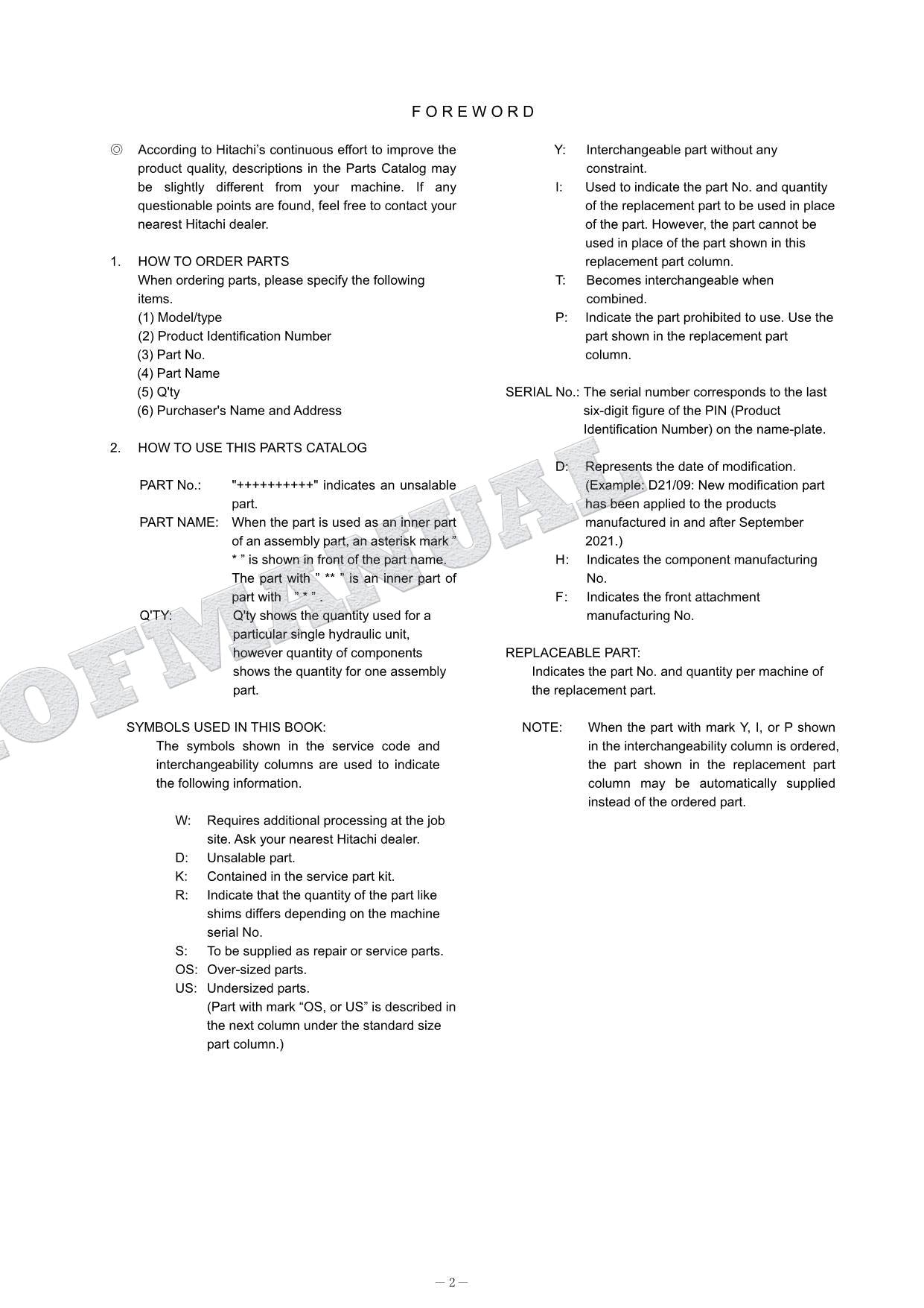 Manual del catálogo de piezas de excavadoras HITACHI ZX130-7 130LCN-7 Oceanía Spec Equipment