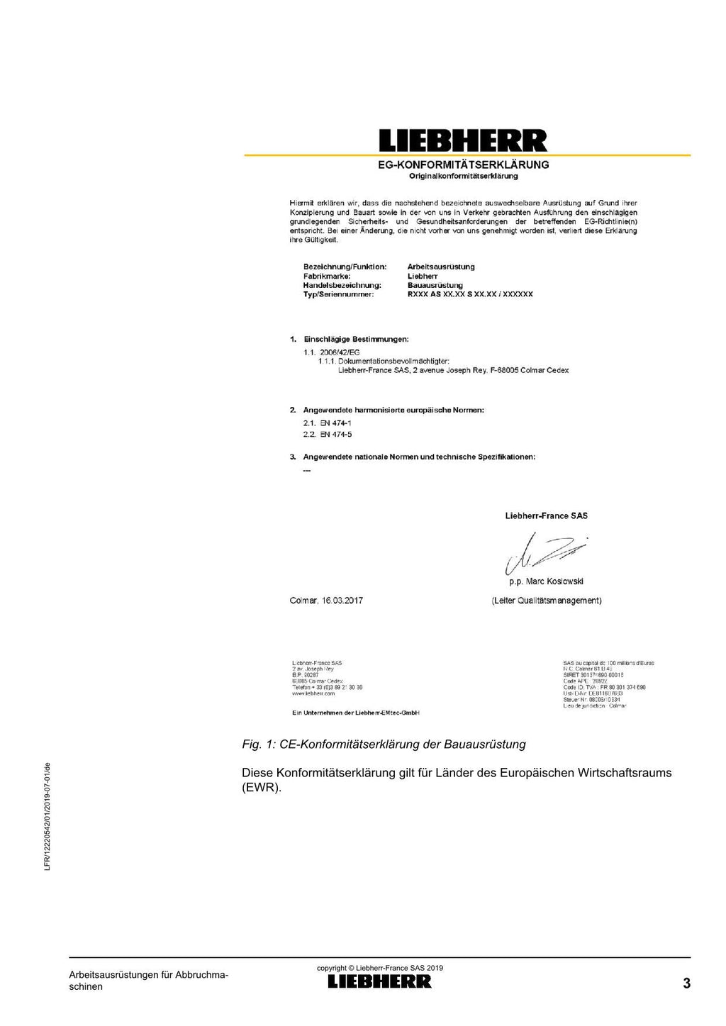 Liebherr R950 R960 Demolition für Abbruchmaschinen Betriebsanleitung