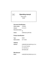 Liebherr D9508 engine Operators manual