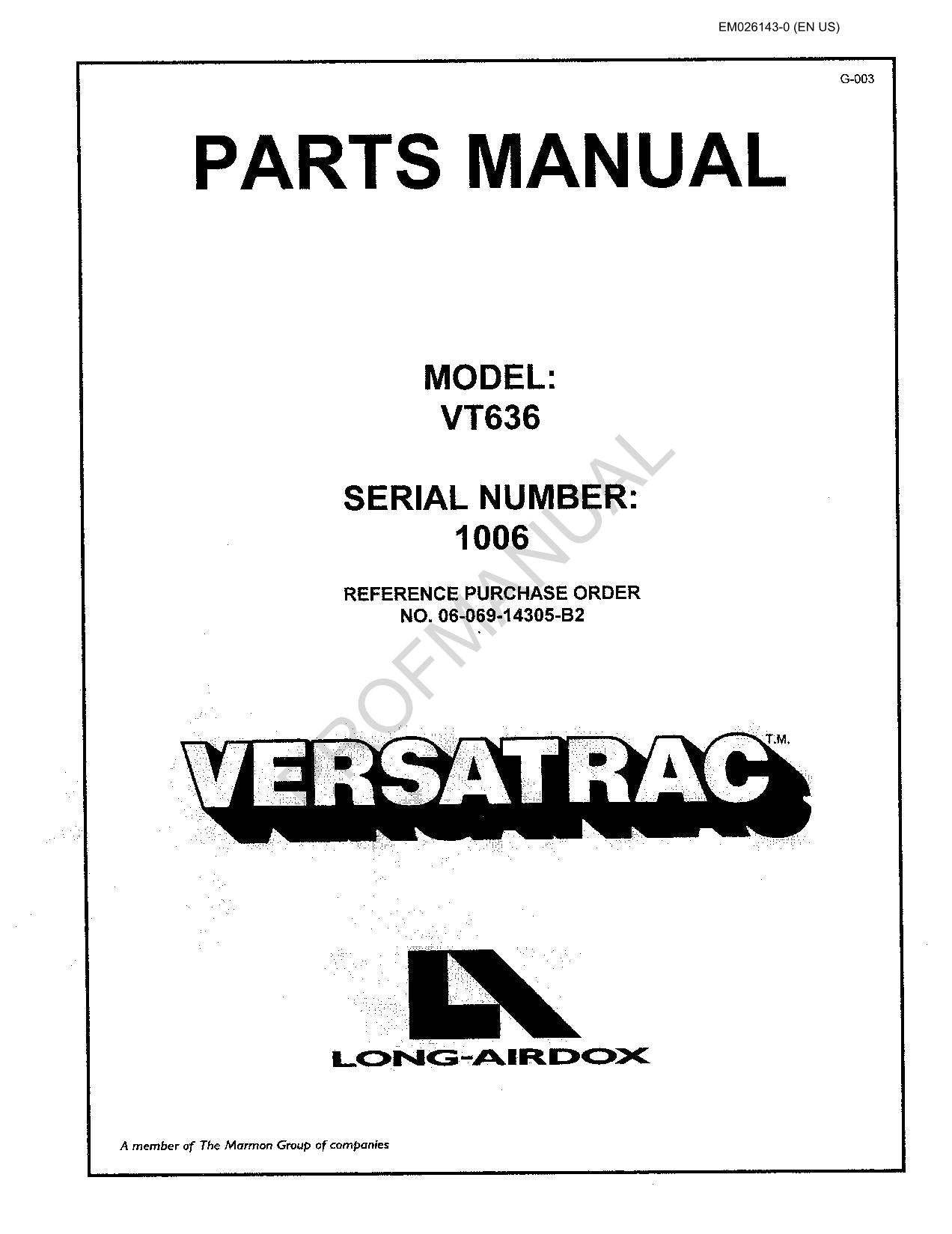 Manual del catálogo de piezas de tajo largo subterráneo Caterpillar Cat VT636
