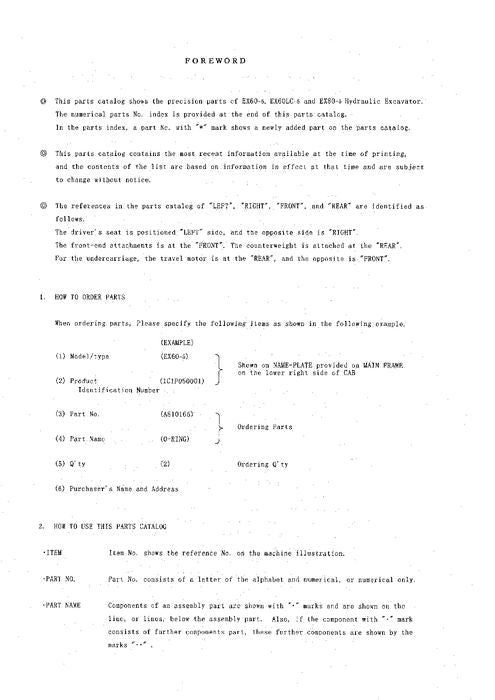 Hitachi EX80-5 excavator parts catalog manual