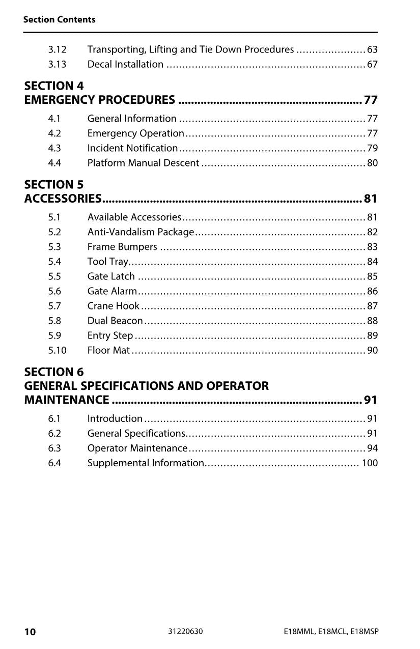 Manual del operador de mantenimiento y operación del mástil vertical JLG E18MCL E18MML E18MSP