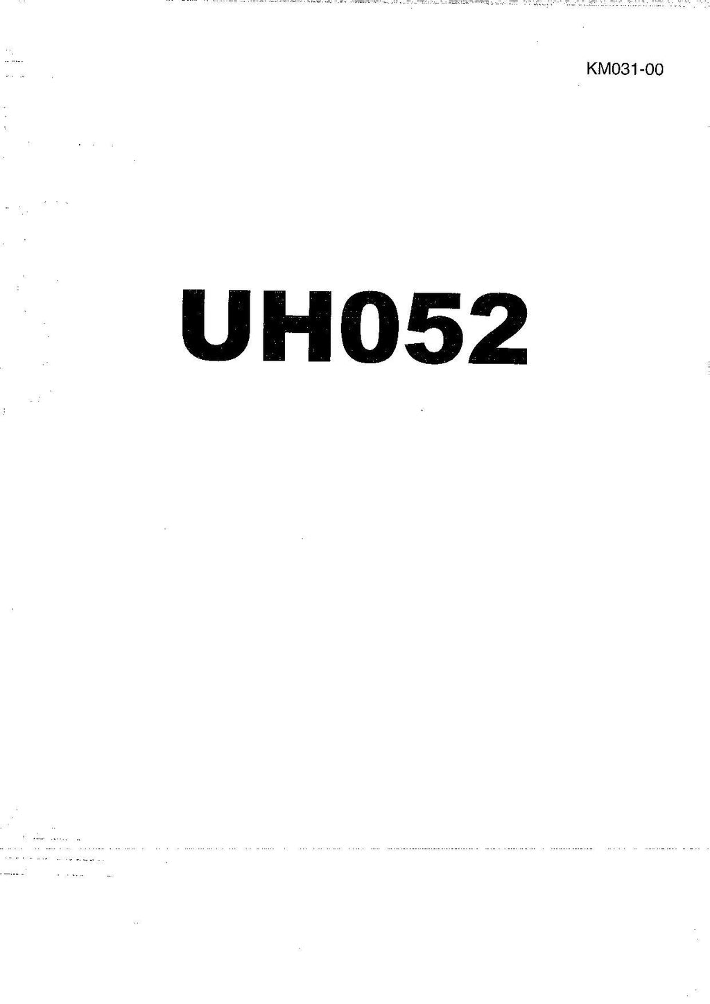 HITACHI UH052 Excavator Service Manual