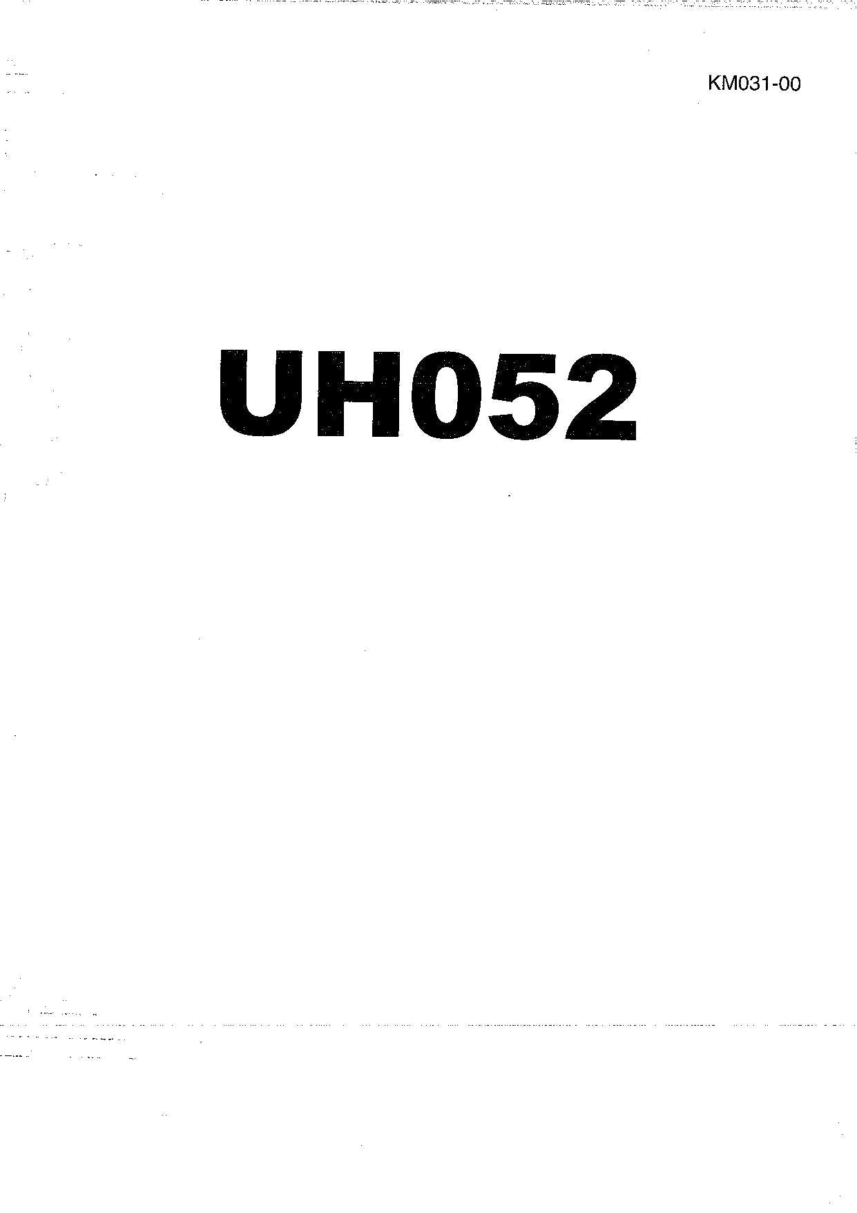 HITACHI UH052 Excavator Service Manual