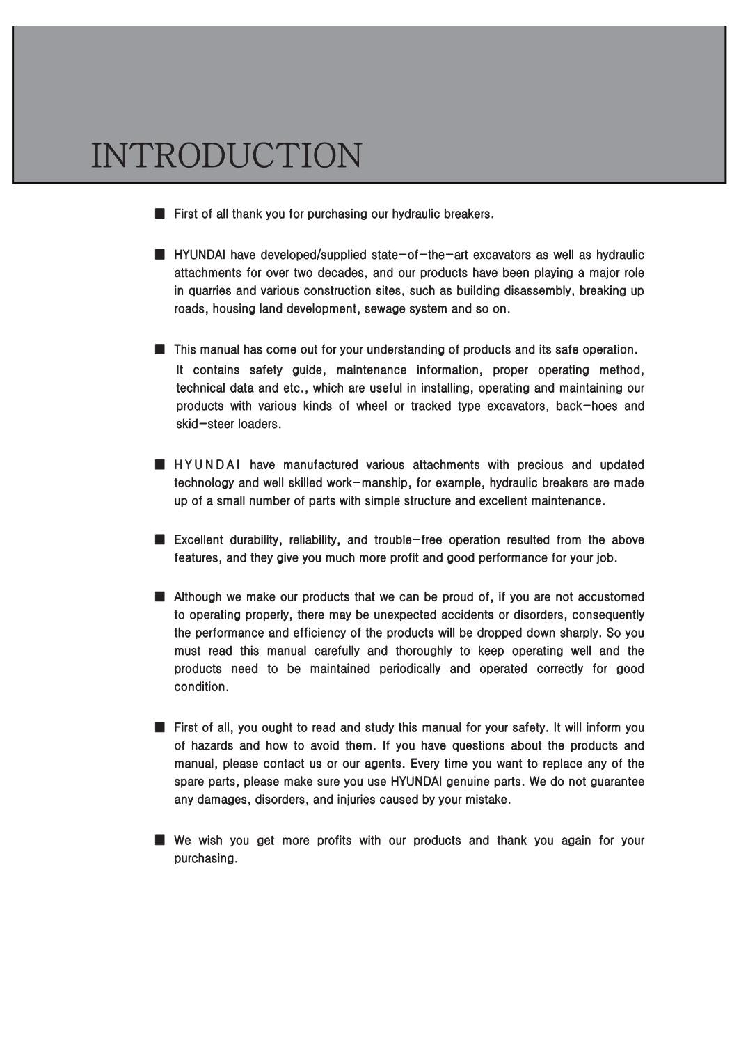 Hyundai HDB-A Breaker CRAWLER EXCAVATOR Operators Maintenance Manual