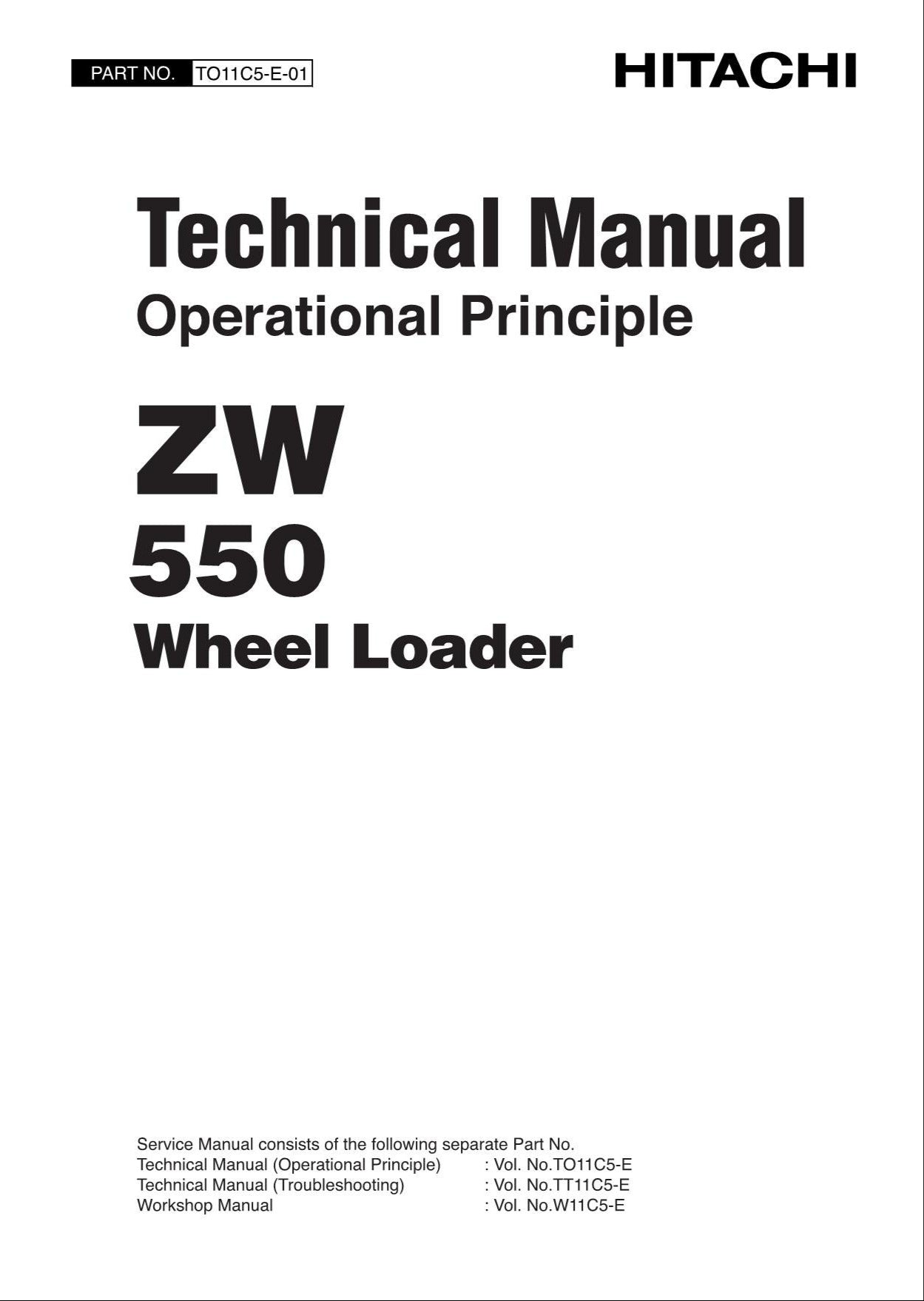 Hitachi ZW550 Wheel Loader Technical Manual Operational Principle TO11C5-E-01