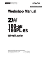 Hitachi ZW180-5B ZW180PL-5B Wheel Loader Workshop Manual