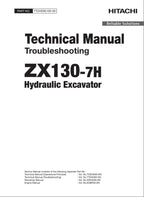 HITACHI ZAXIS ZX130-7H Excavator Troubleshooting +Schematic Technical Manual