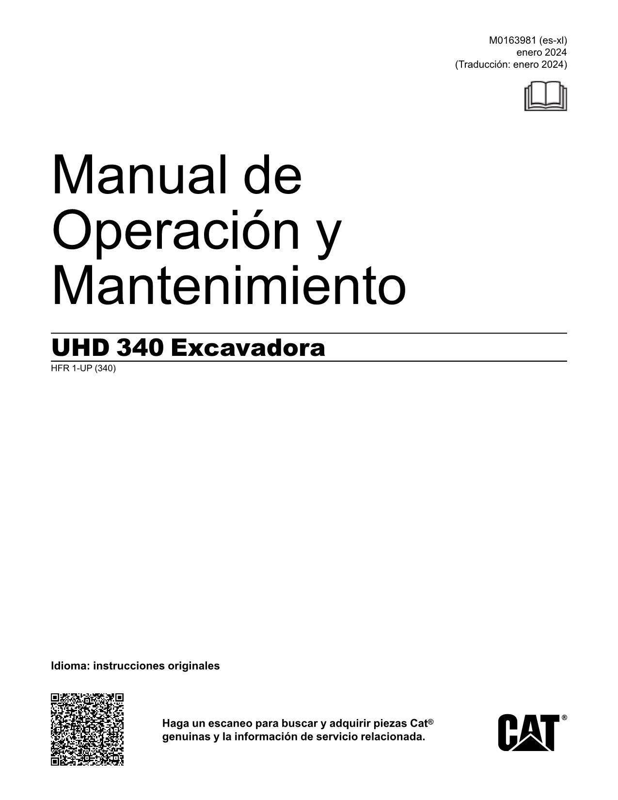 Caterpillar UHD 340 Excavadora Manual de Operación y Mantenimiento HFR1-Up