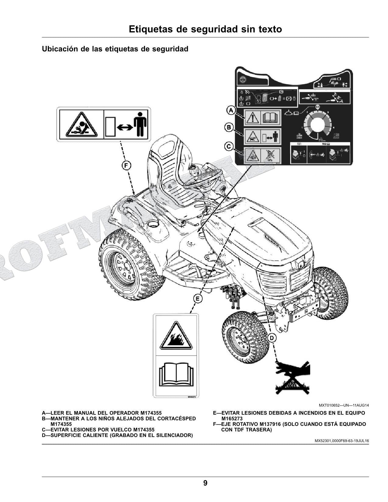 John Deere X750 X754 X758 Tractor Manual del Operador Español SN 110001-
