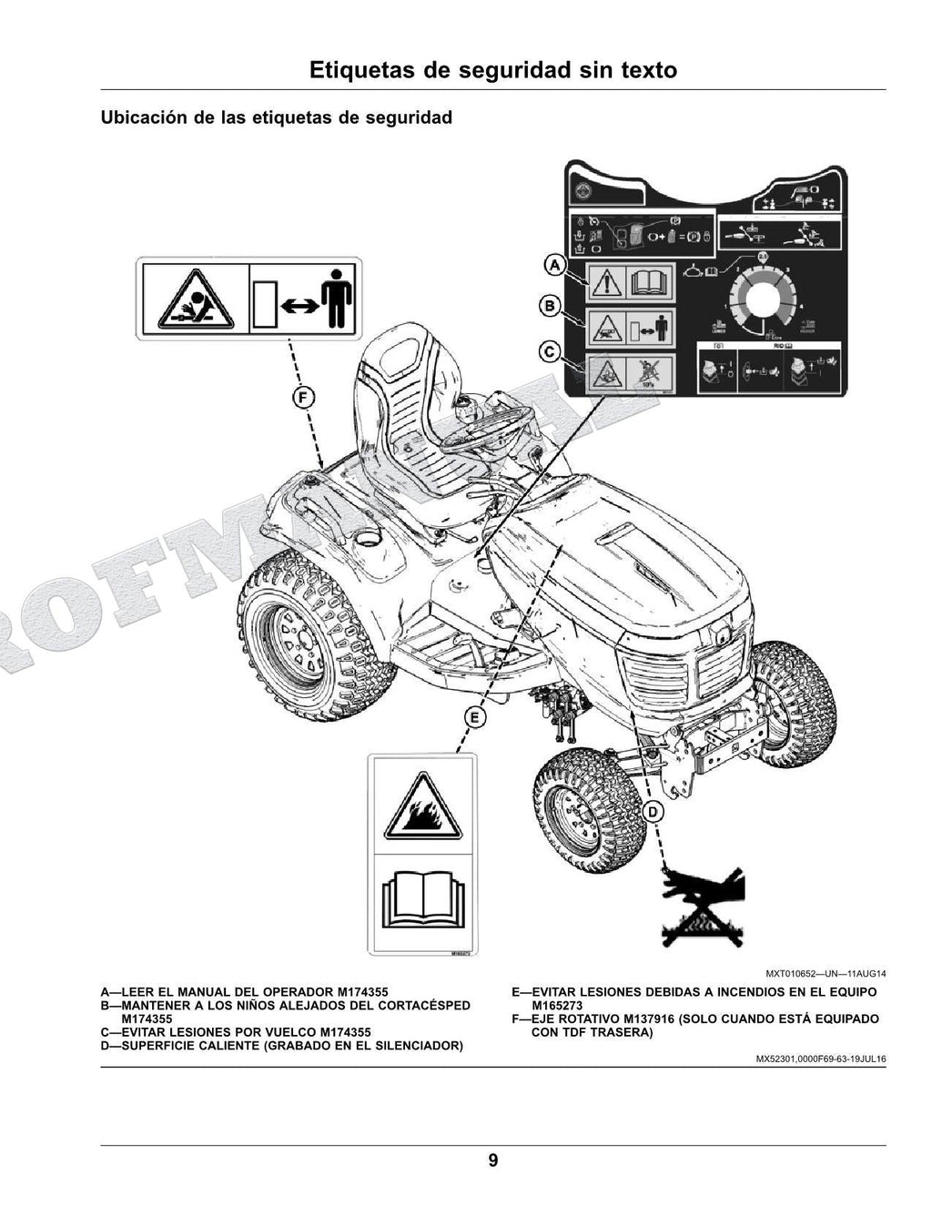 John Deere X750 X754 X758 Tractor Manual del Operador Español SN 100001-
