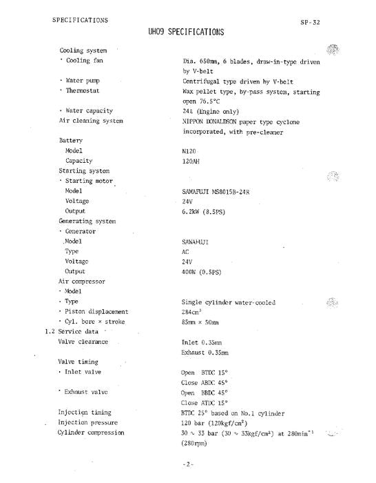 HITACHI UH09 EXCAVATOR SERVICE MANUAL