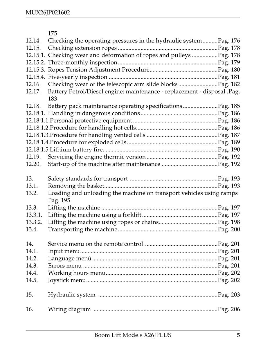 JLG X26JP Compact Crawler Boom Maintenance Operation Operators Manual
