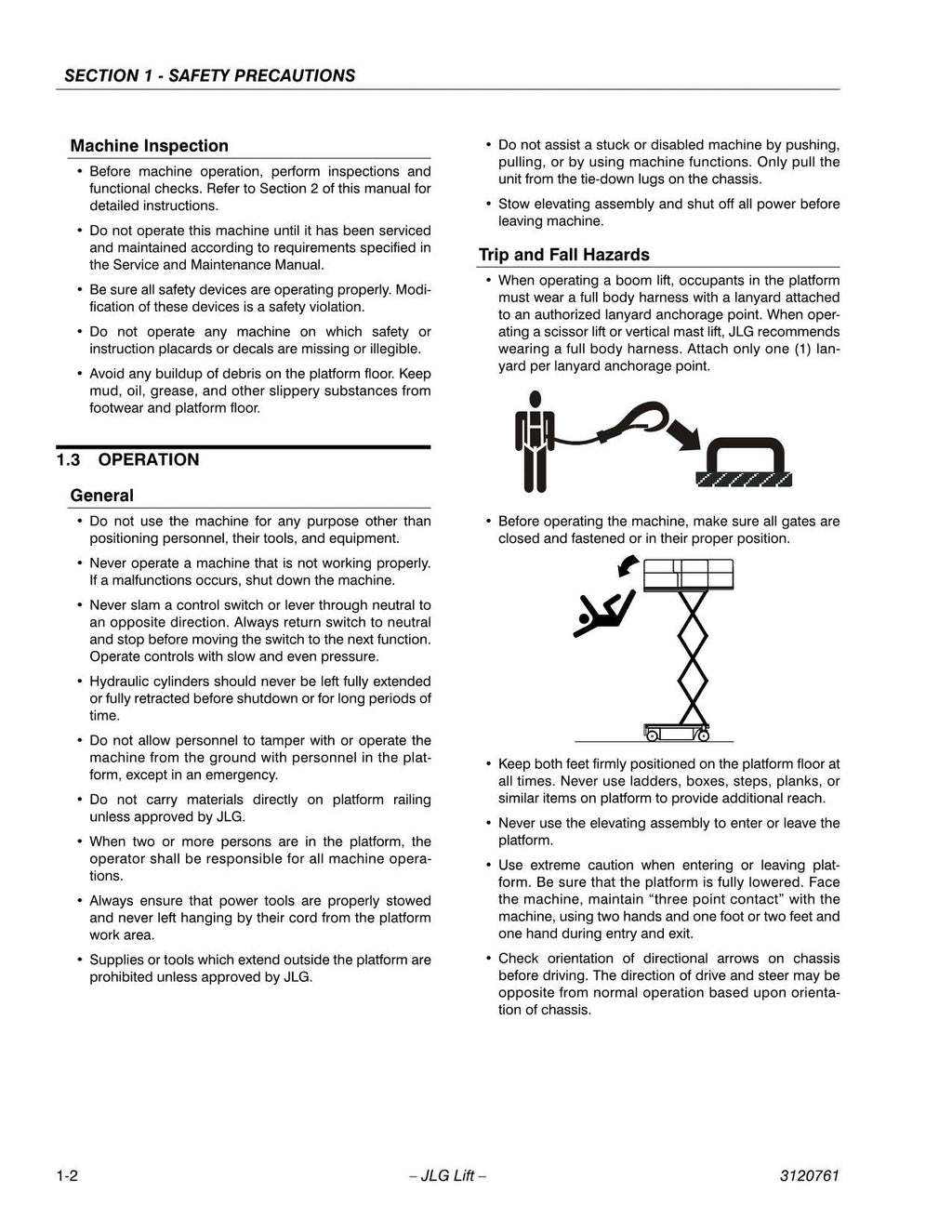 JLG 1532E3 1932E3 2033E3 2046E3 2646E3 2658E3 Lift Operators Manual 3120761