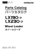 Hitachi LX190-7 LX230-7 Wheel Loader Parts Catalog Manual SN 004101-up 002101-up