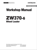Hitachi ZW370-6 Wheel Loader Workshop Manual