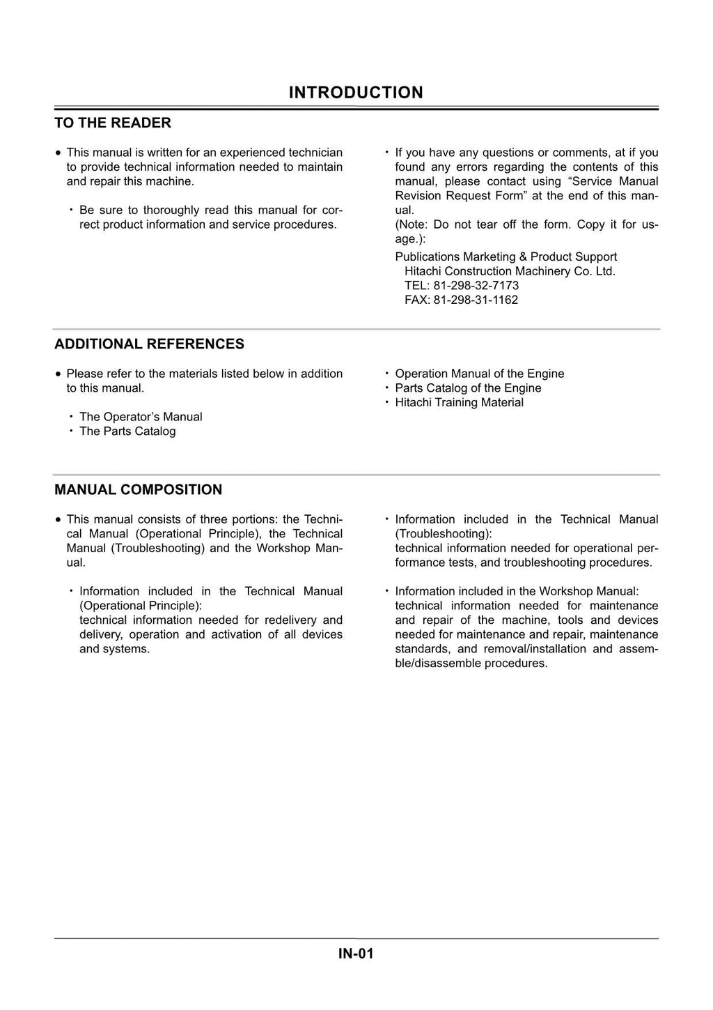 HITACHI ZAXIS ZX160W Excavator Troubleshooting +Schematic Technical Manual