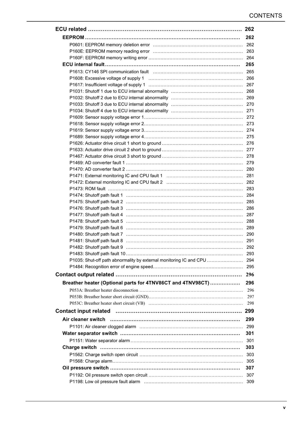 Hitachi Yanmar 4TN88C 4TN86CT 4TN98C 4TN98CT Engine Technical Service manual