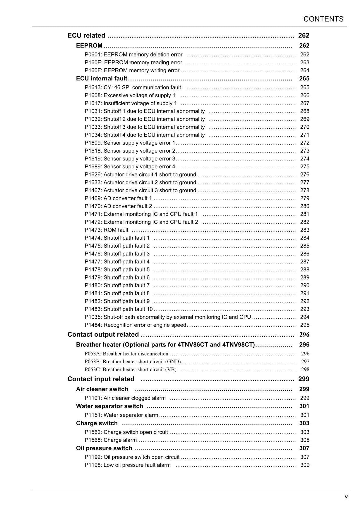 Hitachi Yanmar 4TNV98C 4TNV98CT 4TN88C 4TN86CT Engine Technical Service manual