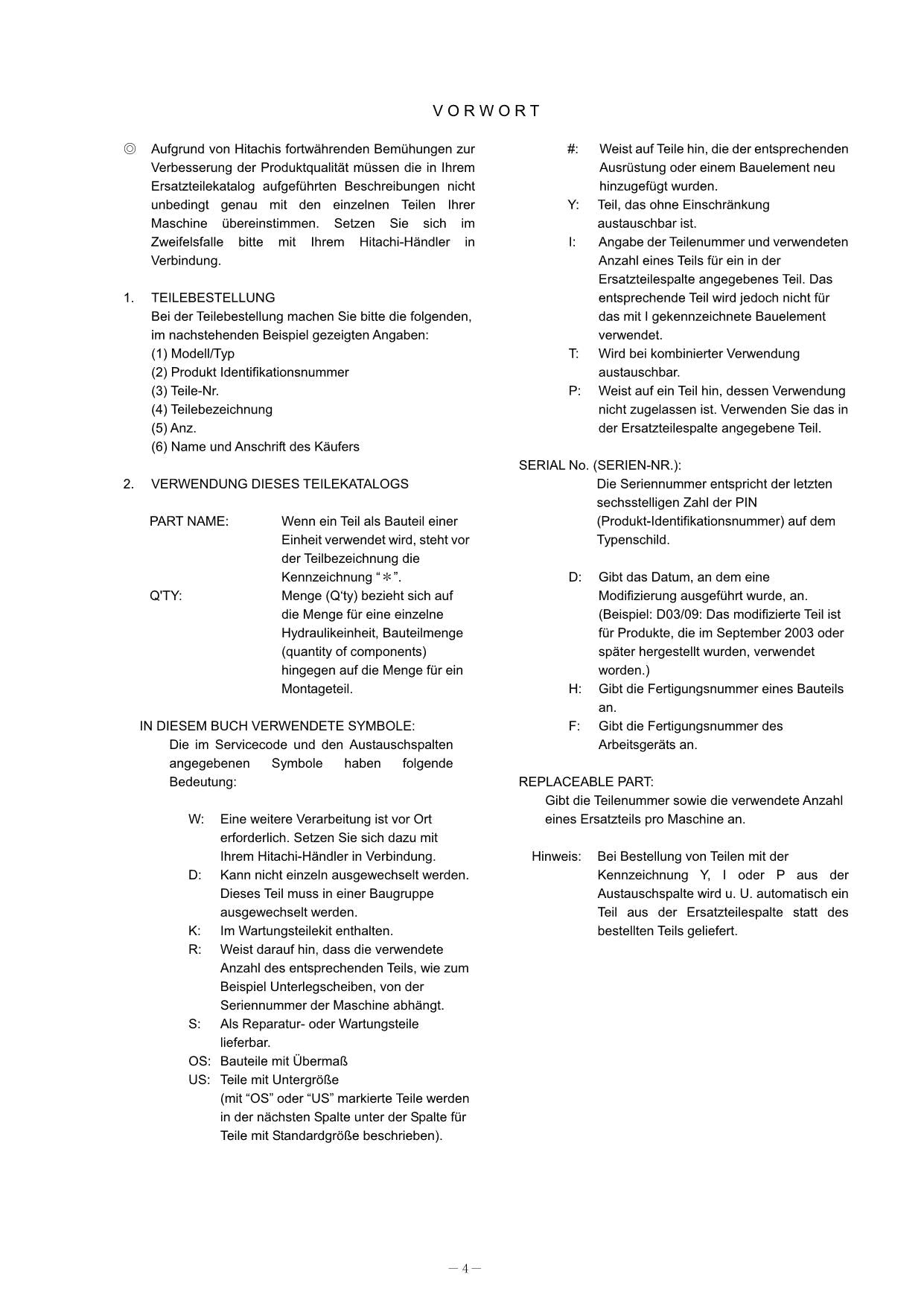 Hitachi ZW80-5B Equipment Component Wheel Loader Parts Catalog Manual