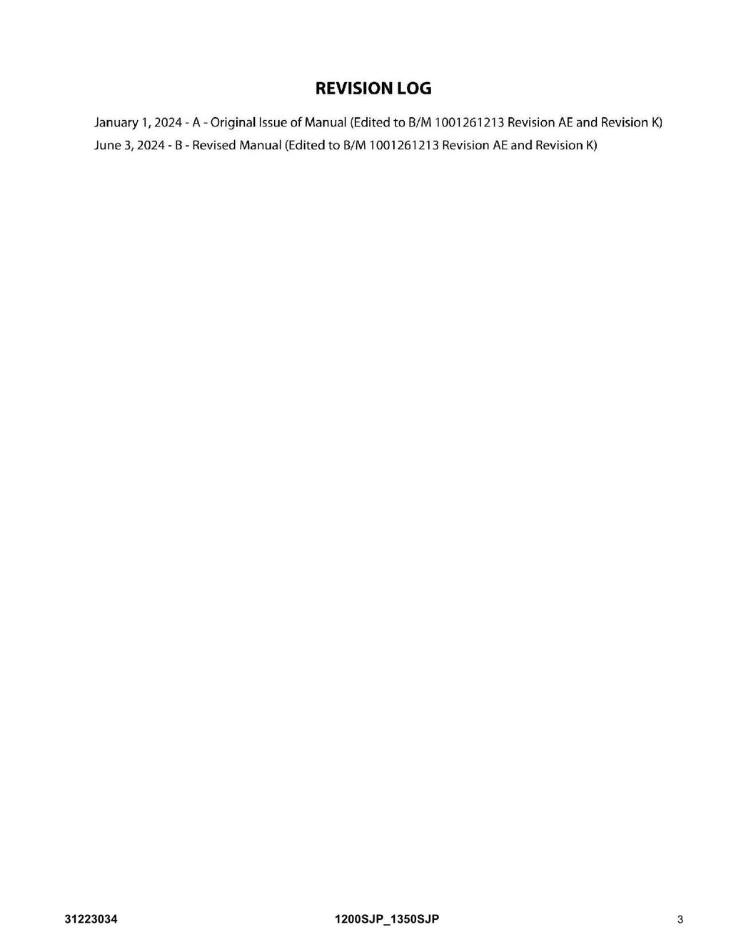 JLG 1200SJP 1350SJP Boom Lift Parts Catalog Manual 31223034