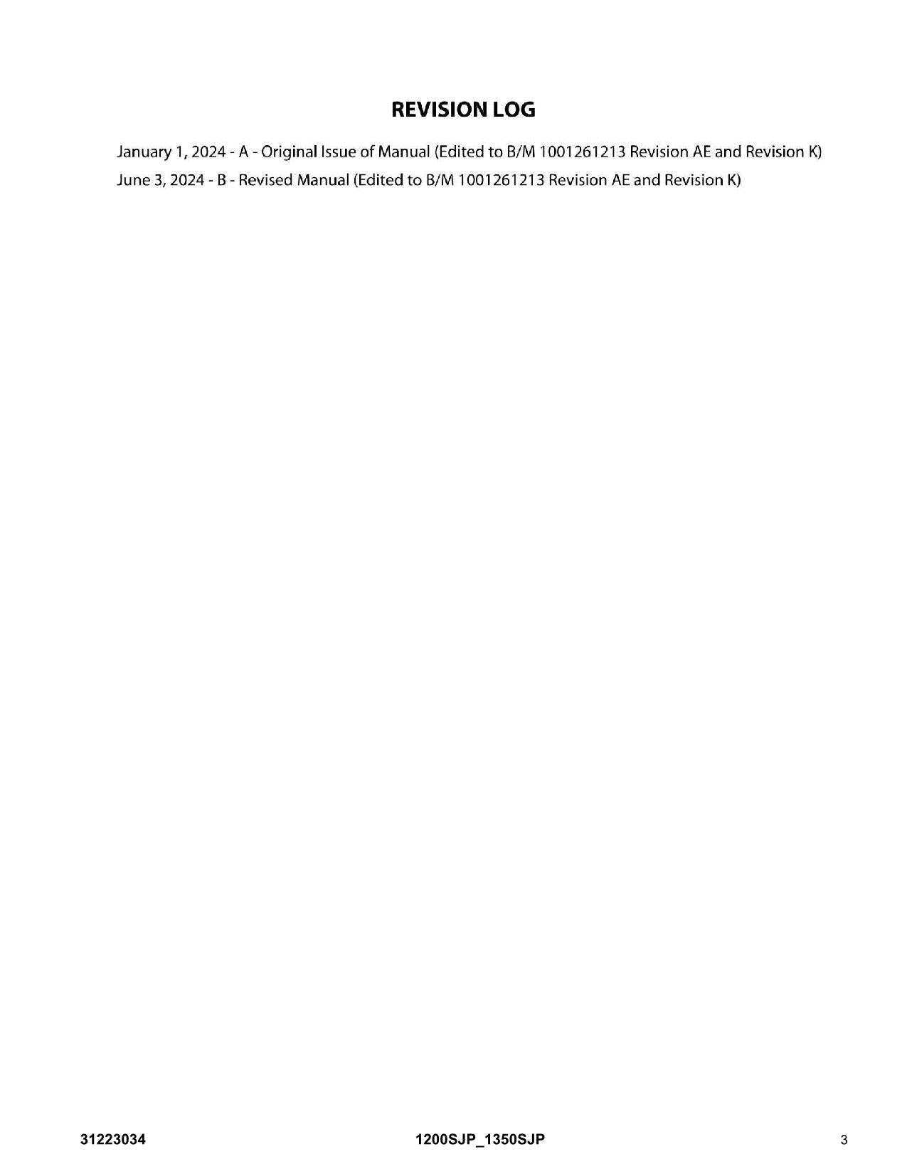 JLG 1200SJP 1350SJP Boom Lift Parts Catalog Manual 31223034