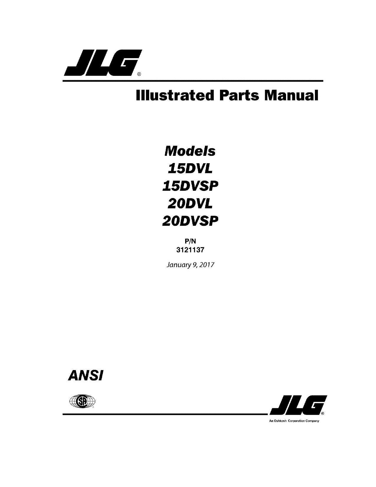 Catálogo de piezas del mástil vertical JLG 15DVL 15DVSP 20DVL 20DVSP Manual 3121137