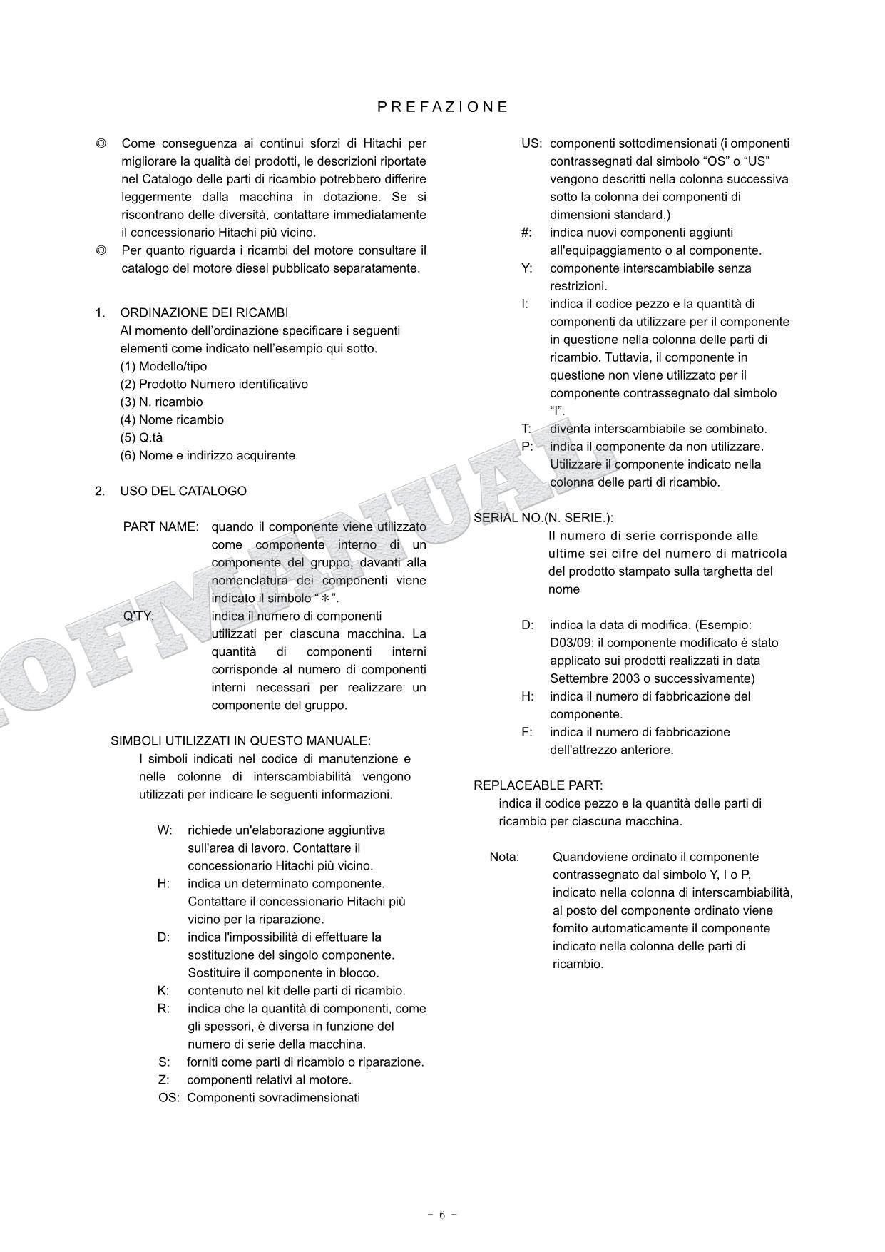 Manual del catálogo de piezas del motor HITACHI ZX75US-5A ZX85US-5A YANMAR 4TNV94L-ZWHBW