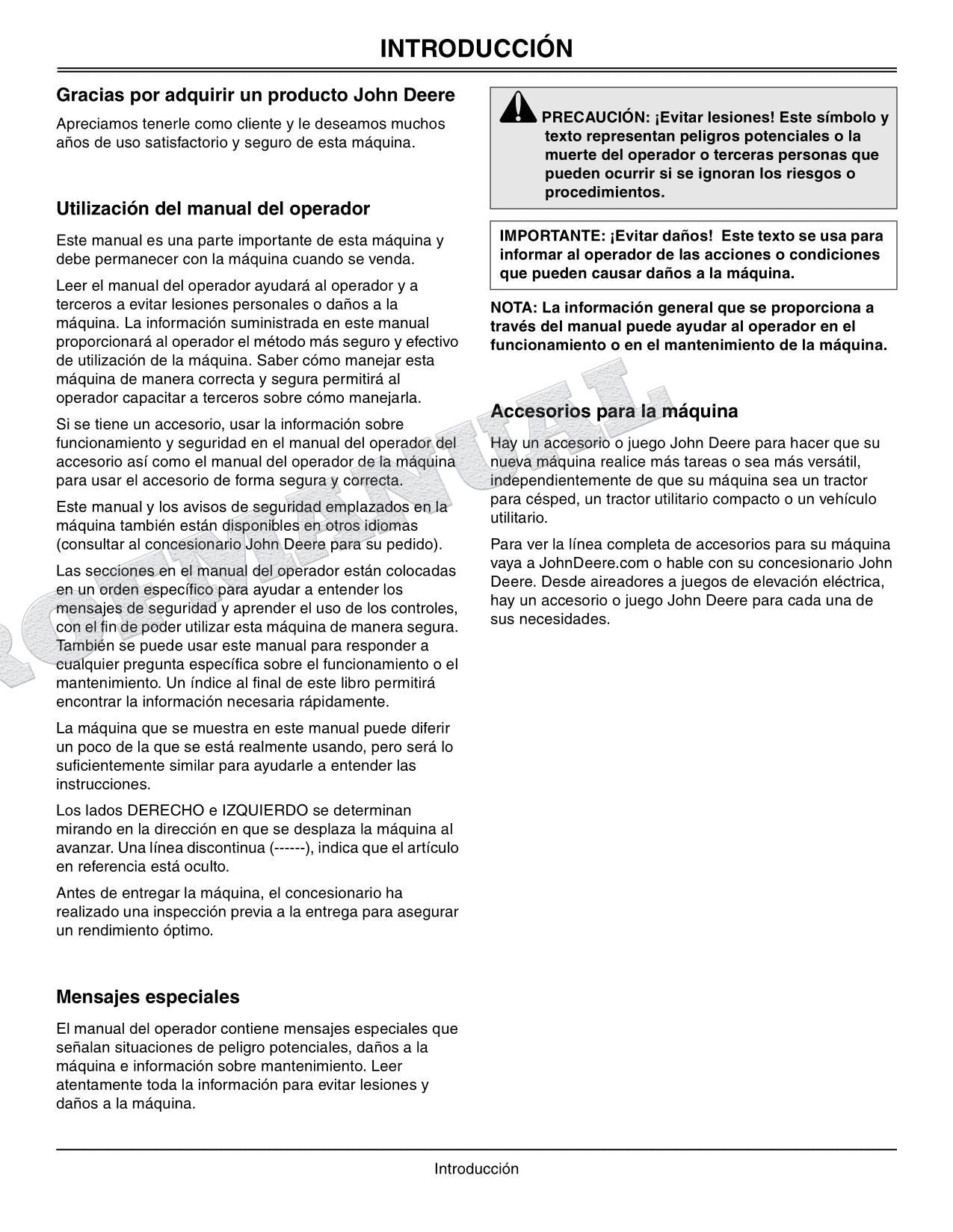 John Deere SN 4120 120101-610000 4320 130101-610000 Tractor Manual del Operador