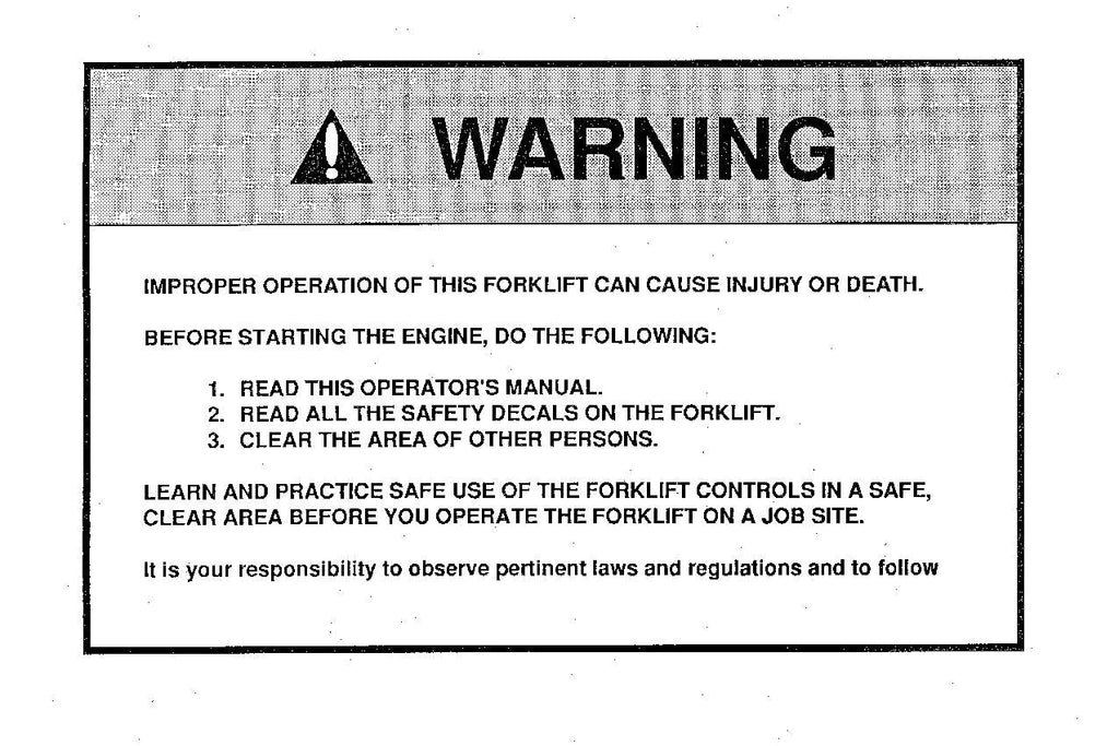 SKYTRAK 5522 Telehandler Maintenance Operation Operators Manual