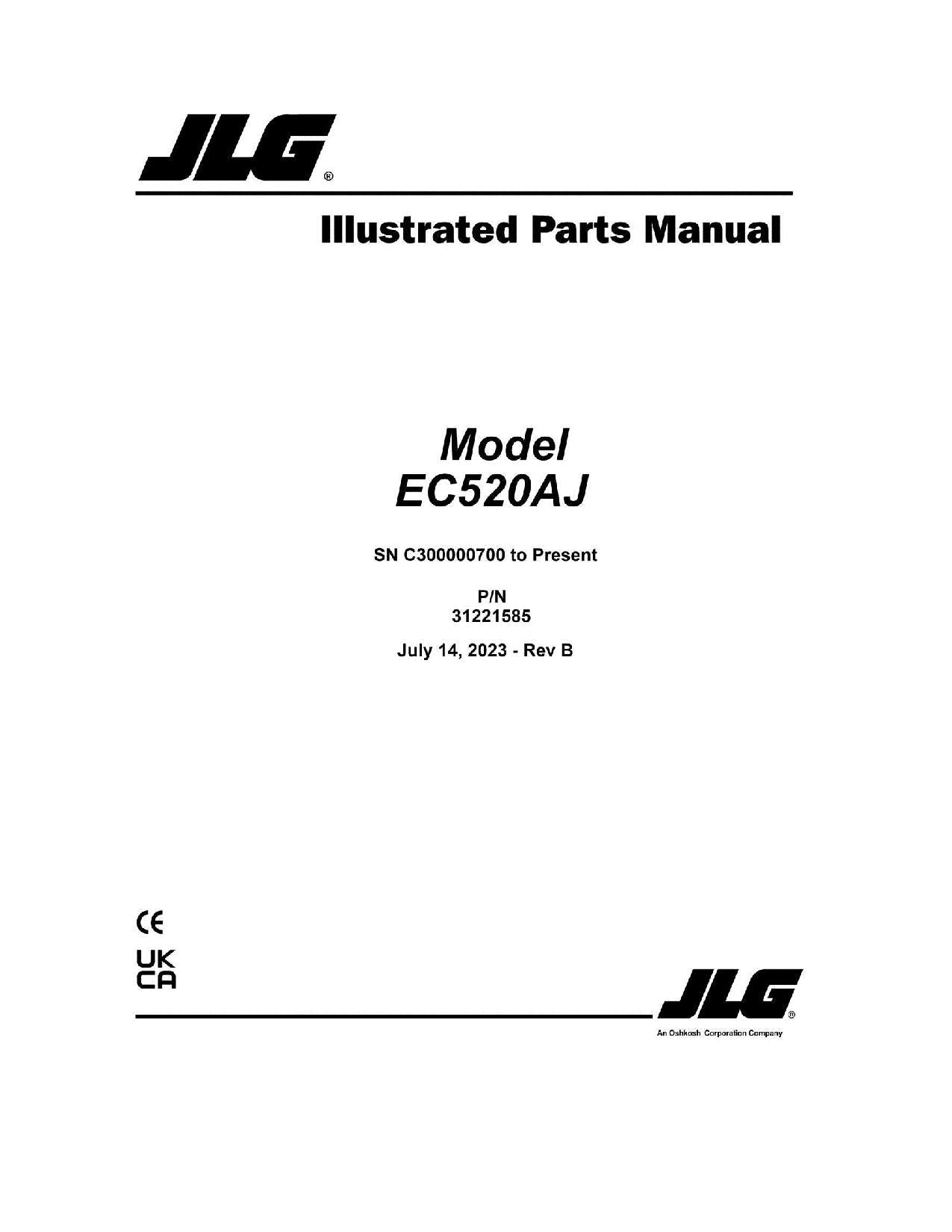 Manual del catálogo de piezas del elevador de pluma JLG EC520AJ