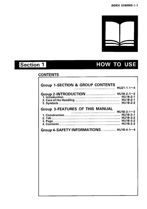 HITACHI EX60WD EXCAVATOR SERVICE MANUAL