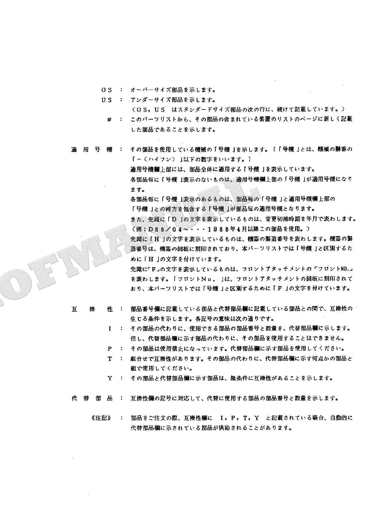 HITACHI EX90 Equipment Component Excavator Parts Catalog Manual