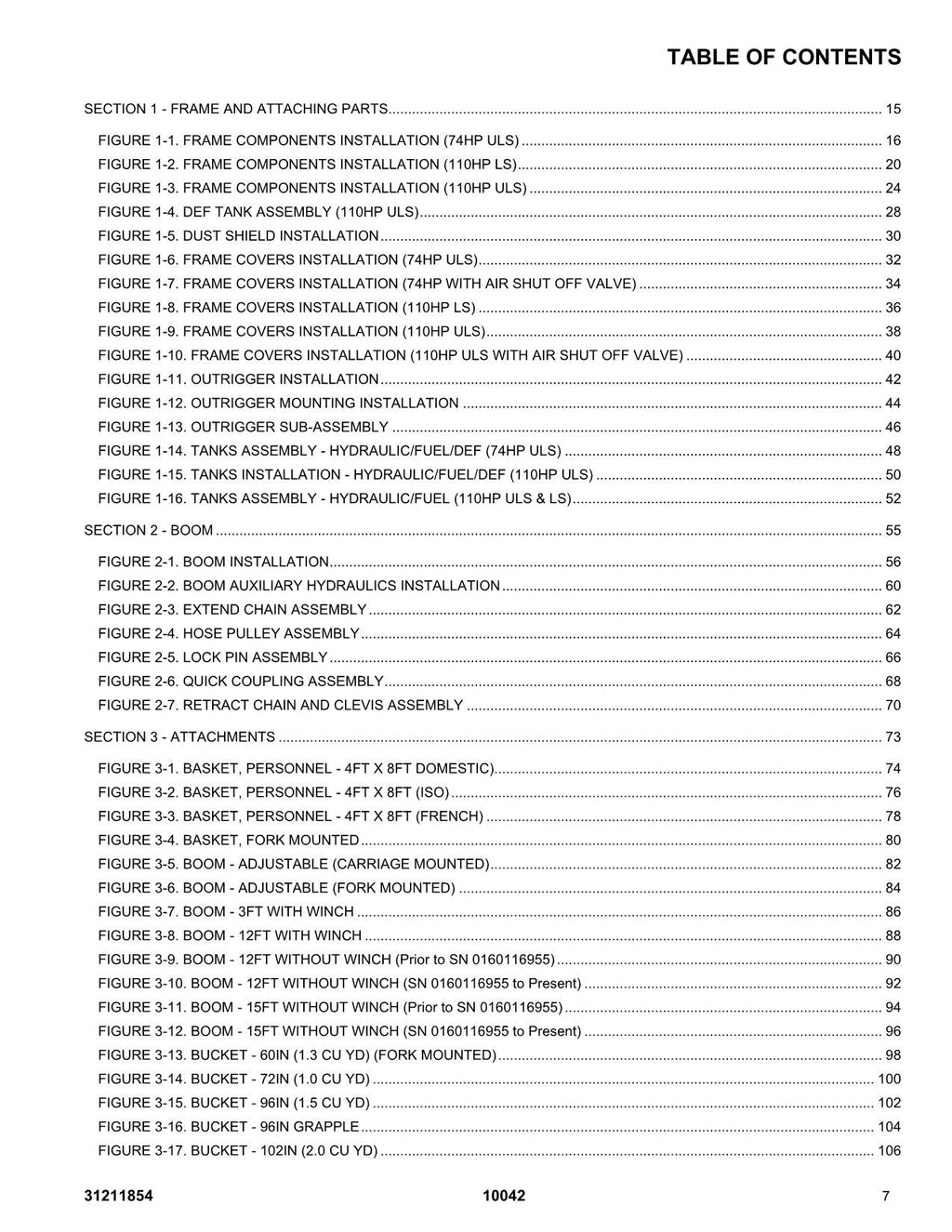 SKYTRAK 10042 Telehandler Parts Catalog Manual 31211854