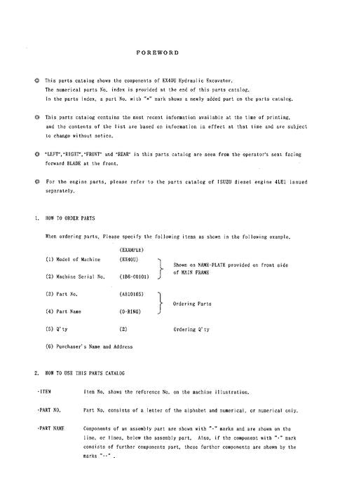 Manual del catálogo de piezas de la excavadora Hitachi EX35-2