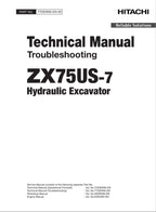 HITACHI ZX75US-7 Excavator Troubleshooting +Schematic Technical Manual TTDEW90