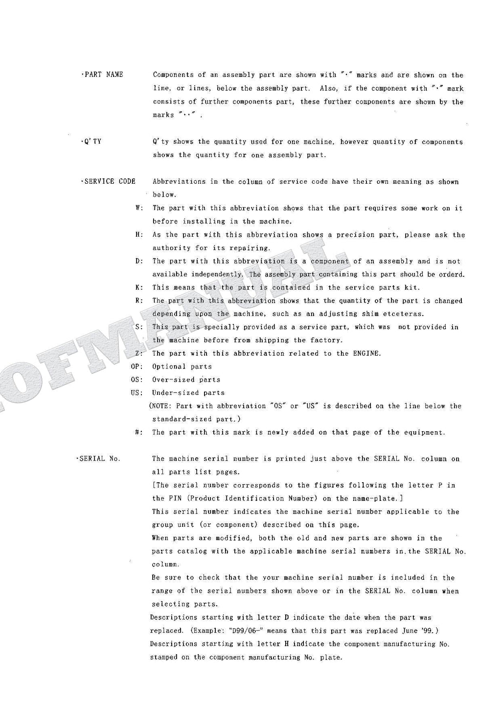 HITACHI EX80U Excavator Parts Catalog Manual SN 010001-