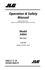 JLG 340AJ Boom Lift Maintenance Operation Operators Manual 31221346