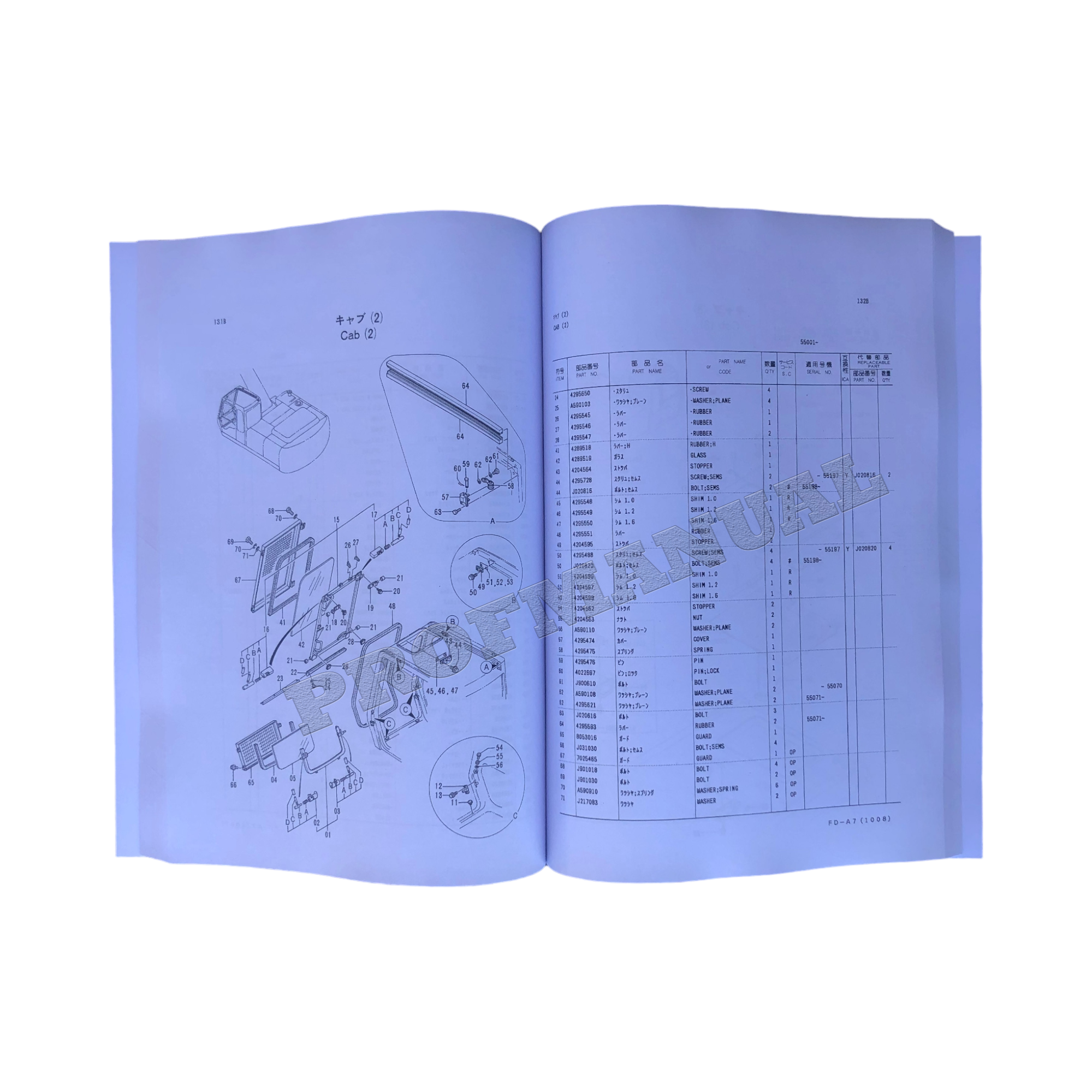 Manual del catálogo de piezas de la excavadora Hitachi EX200K EX200LCK-2