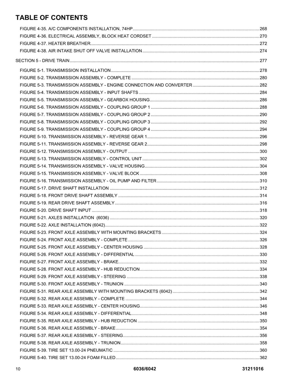 SKYTRAK 6036 6042 Telehandler Parts Catalog Manual 31211016