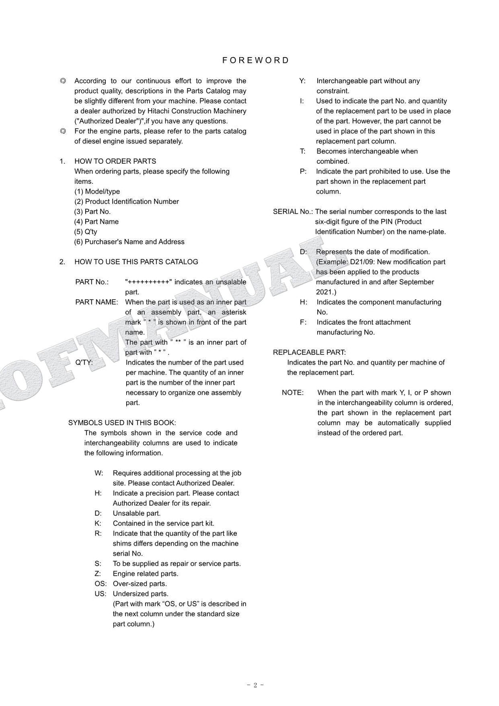 HITACHI ZAXIS ZX135US-7 TURKEY Spec Excavator Parts Catalog Manual PDA490-1-1