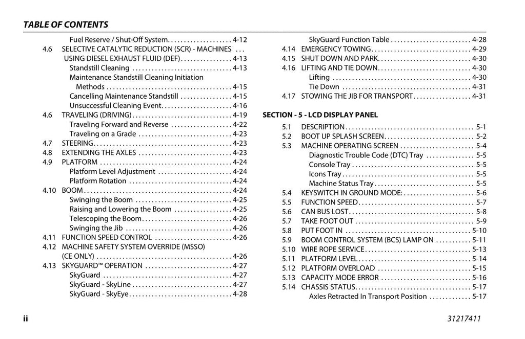 JLG 1500AJP Boom Lift Maintenance Operation Operators Manual 31217411