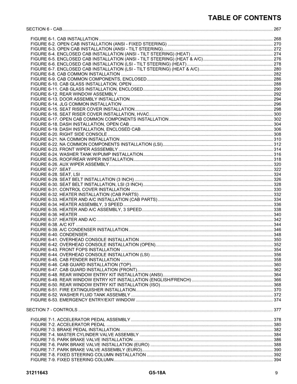 Manual del catálogo de piezas del manipulador telescópico JLG G5-18A 31211643