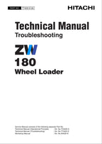 Hitachi ZW180 Wheel Loader Technical Manual Troubleshooting +Schematics