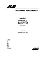 JLG 800S HC3 860SJ HC3 Boom Lift Parts Catalog Manual 31220671