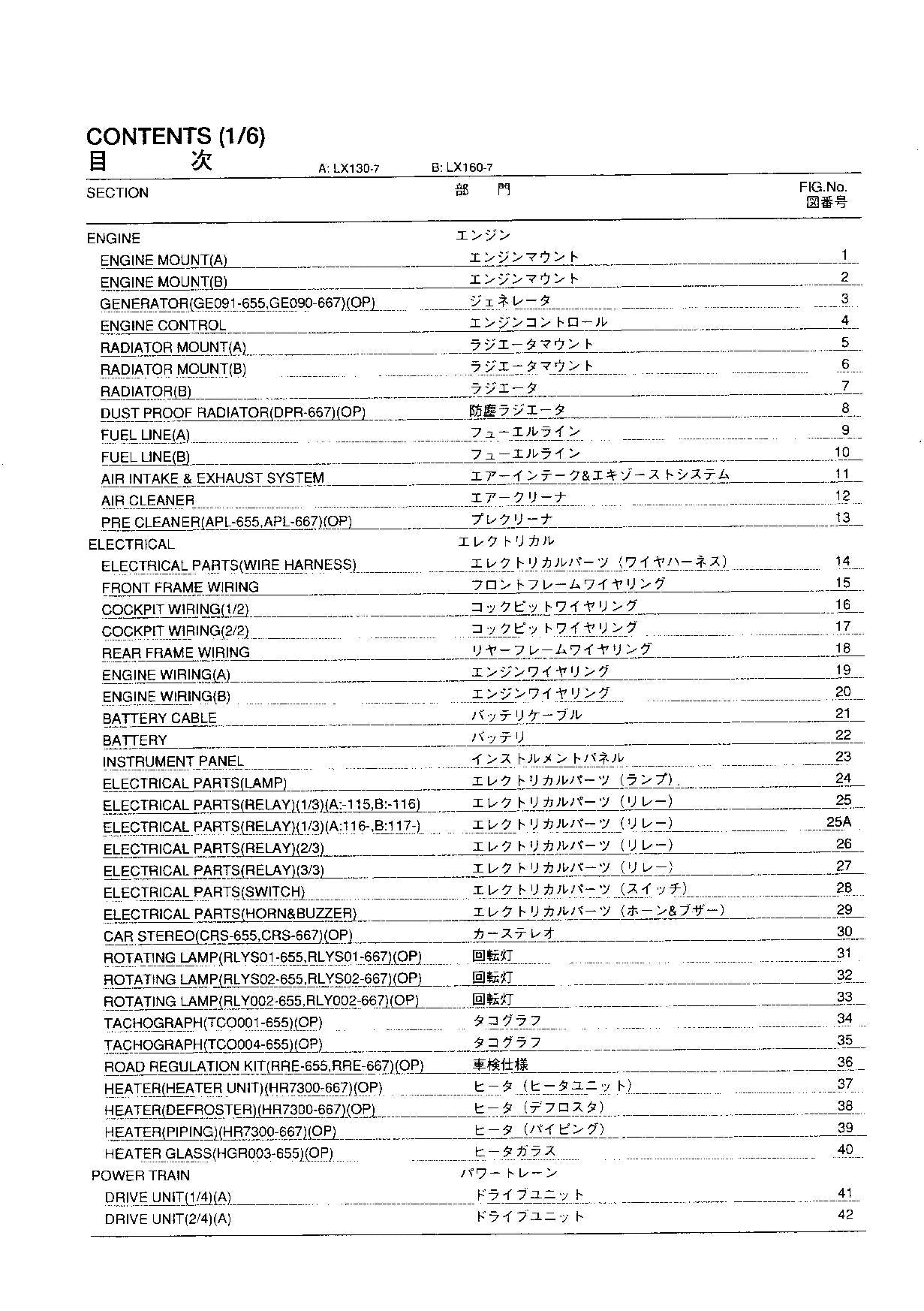 Hitachi LX130-7 LX160-7 Wheel Loader Parts Catalog Manual SN 00101